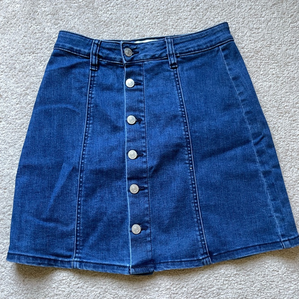 Denim button up skirt